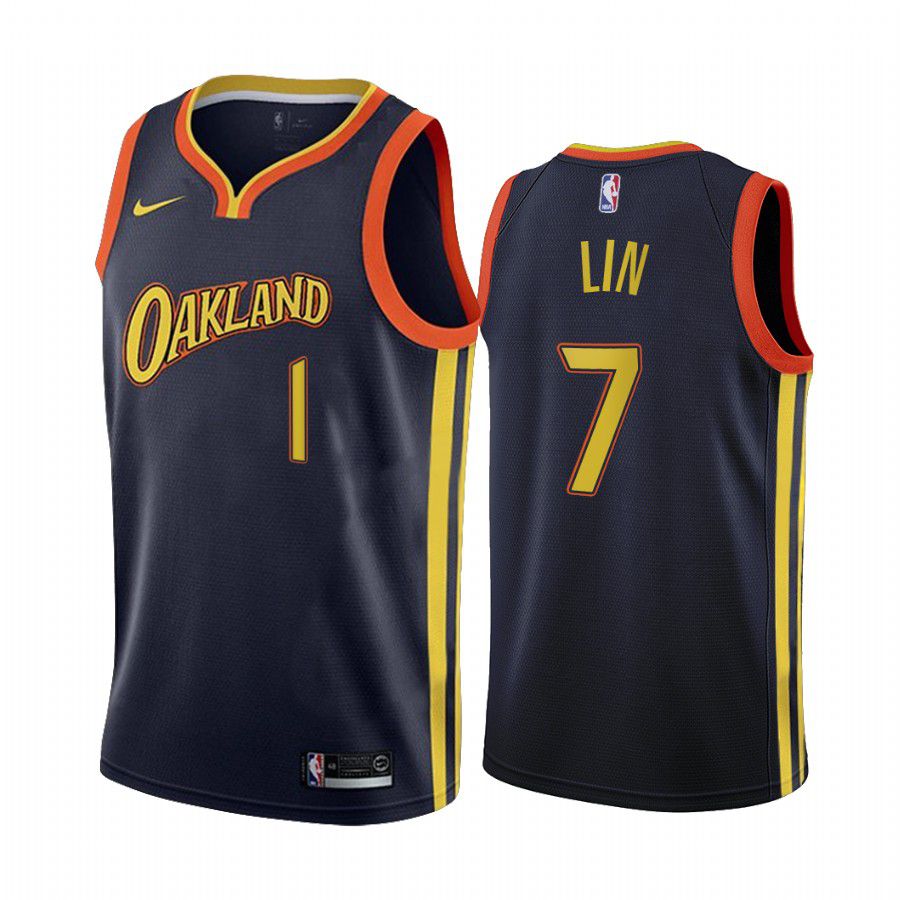 Men Golden State Warriors 7 jeremy lin navy city edition oakland 2020 nba jersey